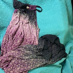 Old Navy Floral Blue Purple Dip Dye Maxi Dress